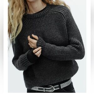 Zara NWT dark gray thick knit sweater jumper